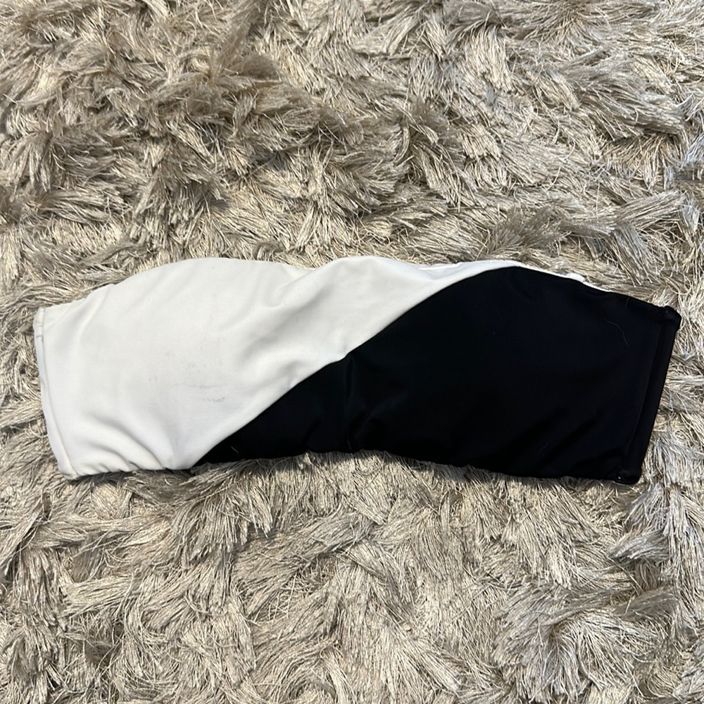 VS Black/White Bandeau Bikini Top